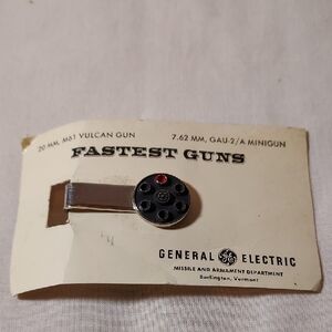 Vintage General Electric Vulcan Gun Tie Clip Burlington Vermont